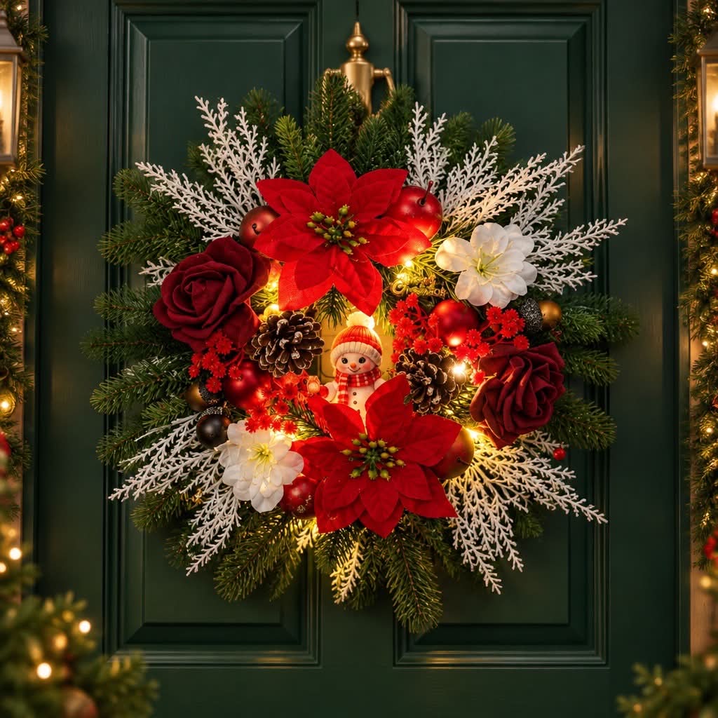 couronne de noël artisanale fait main en Belgique