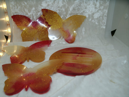 4 sous verres papillon